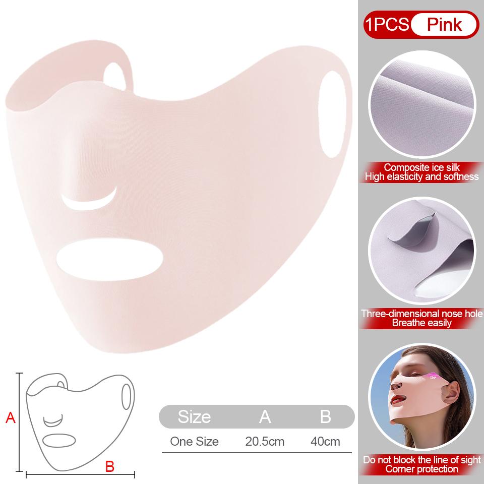 Gobygo 1Pcs Summer Ice Silk Sunscreen Mask Breathable Thin Moisturizing Mask Hanging Ear Type Sun Mask Outdoor Sports Men Women