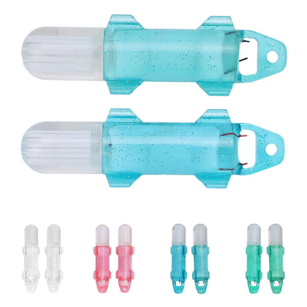 2PCS Underwater Fishing Light Fiber Optic LED Deep Drop Fishing Light Flashing Attractants Fish Lamp