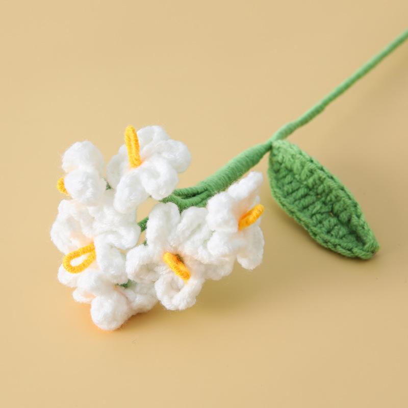 1pc Crochet Flowers Finished Bouquet  Handwoven Knitted Graduation Flower Cute Artificial Decorative Flowers Wedding Home Decor