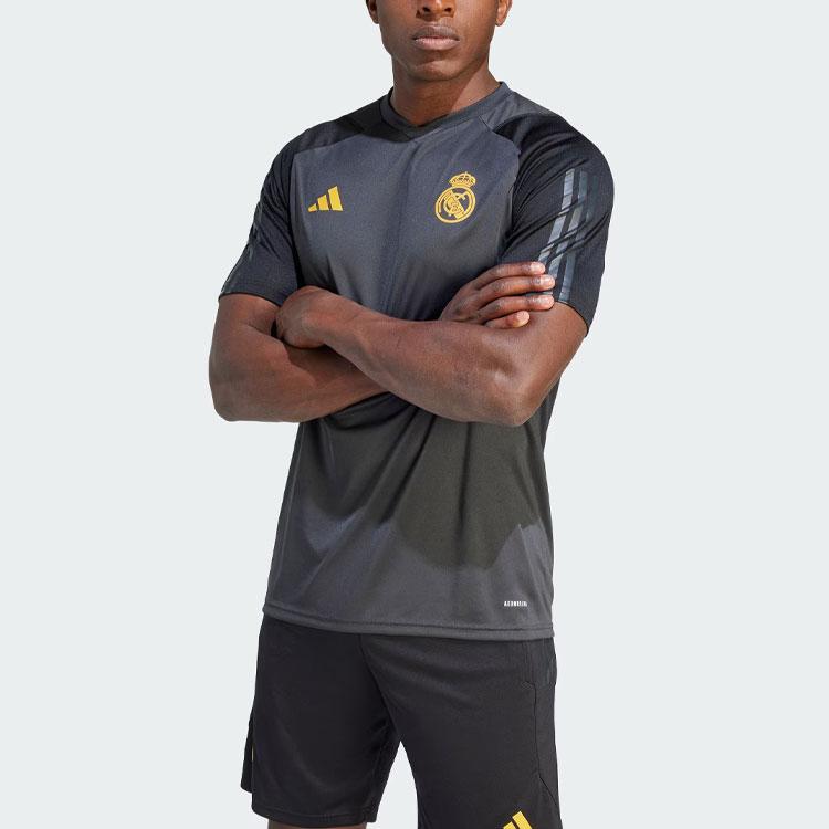Adidas Real Madrid Tiro 23 Training Soccer Jersey Men Tops Carbon-Black IB0040