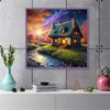 5D Diamond Painting House Landscape Full Square Round Embroidery Mosaic River Scenery Home Decor