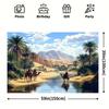 2D Palm Tree Desert River Background for Arabian Travel Theme Birthday Decoration
