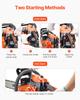 VEVOR 40 cc Gas Chainsaw, 14 inch Gas Powered Chainsaw, 1.8 HP Power Chain Saw with Non-Slip Handle, Gas-Powered Chainsaws with Dual Fuel Tanks