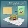 3D Pop-up Birthday Cake Greeting Card with Customizable Message and Logo for Employees and Customers