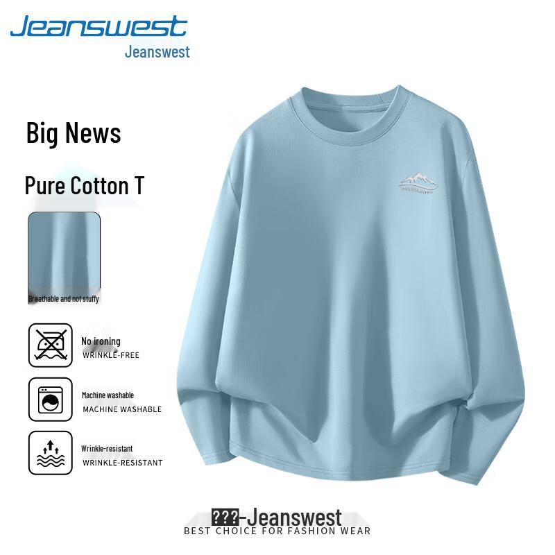 

Jeanswest Men s Heavy Cotton Crew Neck Long-Sleeve Tee L