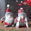 Lovely Braids Faceless Doll Plaid With Cap Forest Old Man Figures Home Plush Tabletop Decorations