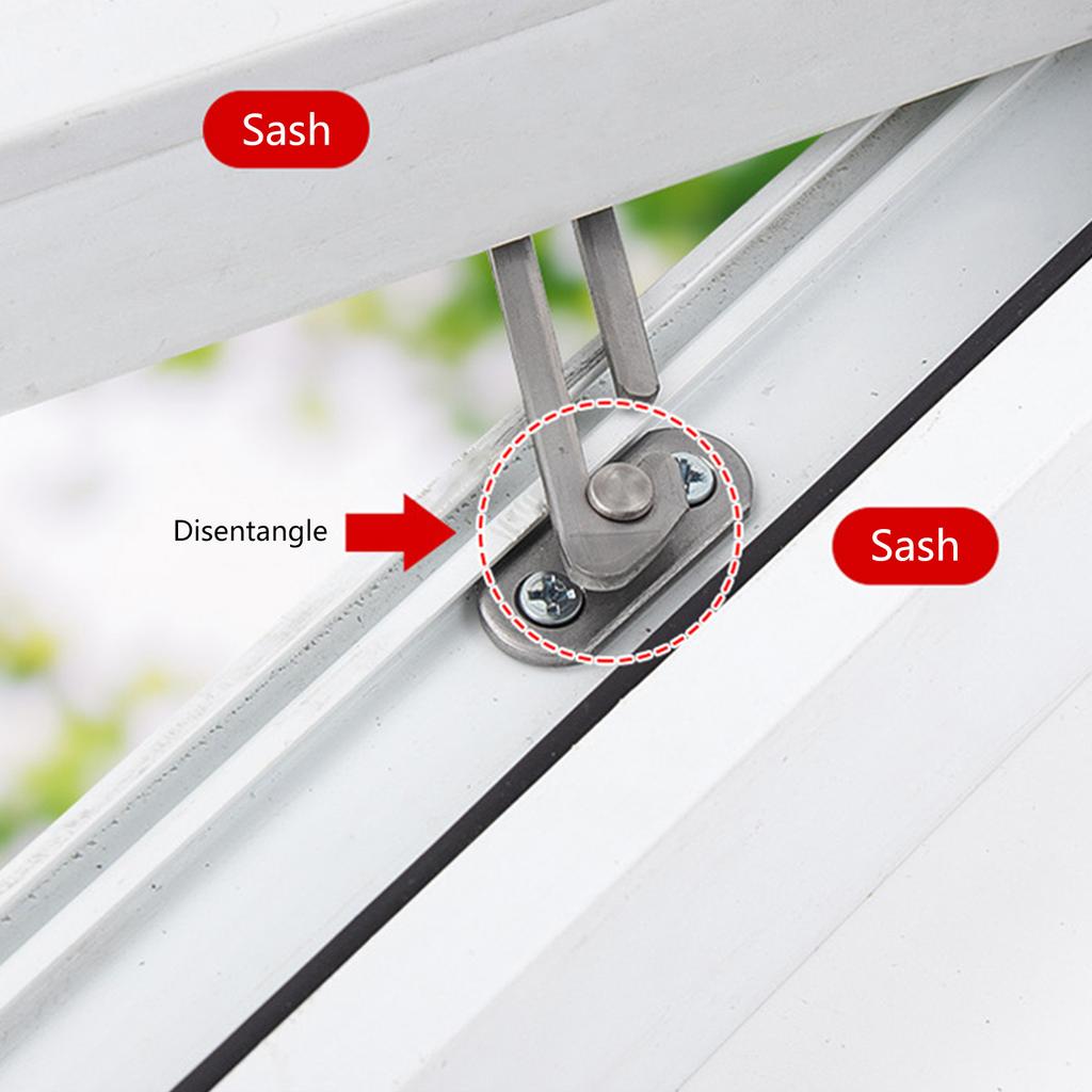 2pcs Adjustable Window Limiters 304 Stainless Steel Window Restrictor Clips Safety Locks Smooth Bottom Secure Install