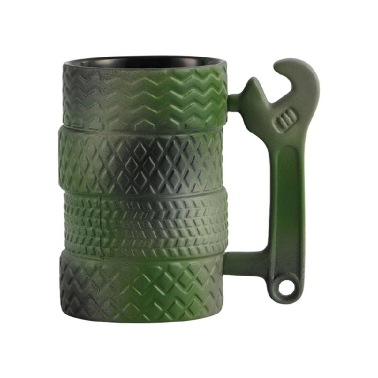 

Premium Ceramic Mugs for Coffee Unique Tire Texture Providing Excellent Insulation Ergonomic Handle Drinking Utensils камуфляжный