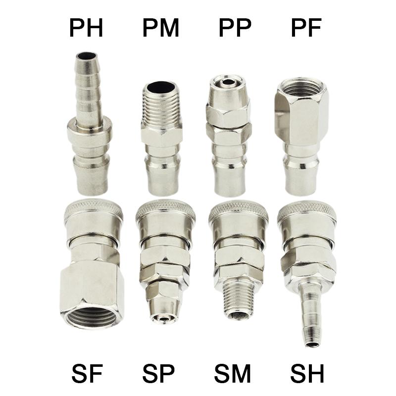 Pneumatic Fitting Quick Coupler Connector Quick Release Fitting Coupling Air Hose Compressor Accessories SP20 PP20 SH20 PH20