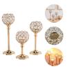 3pcs Tall Votive Candlestick Holders Gold Candle Holders Crystal Candlestick Holders for Dining Table Wedding Decor