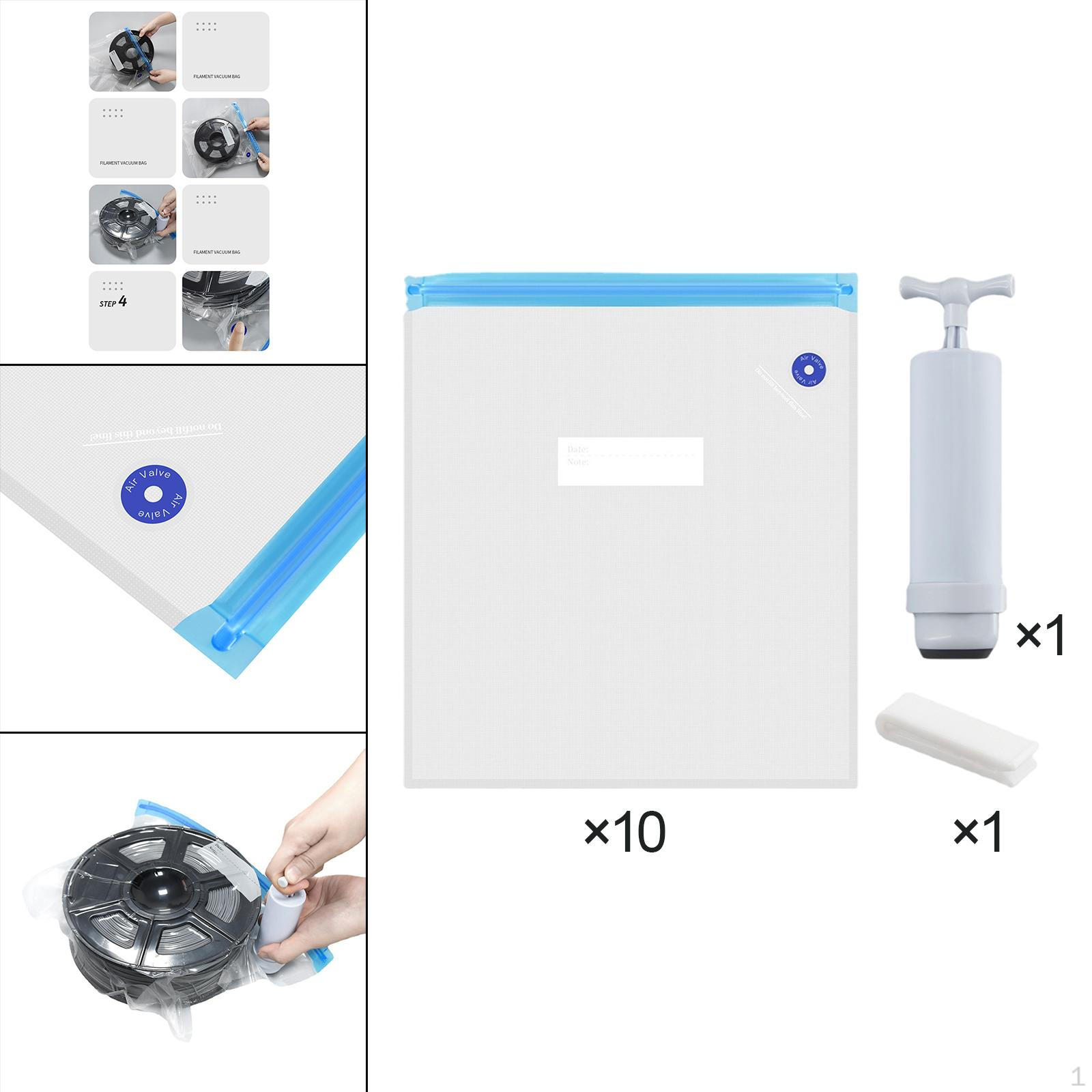 3D Printer Filament Vacuum Compression Storage Bags with Manual Pump Sealed 10Pcs with pump 1630₽