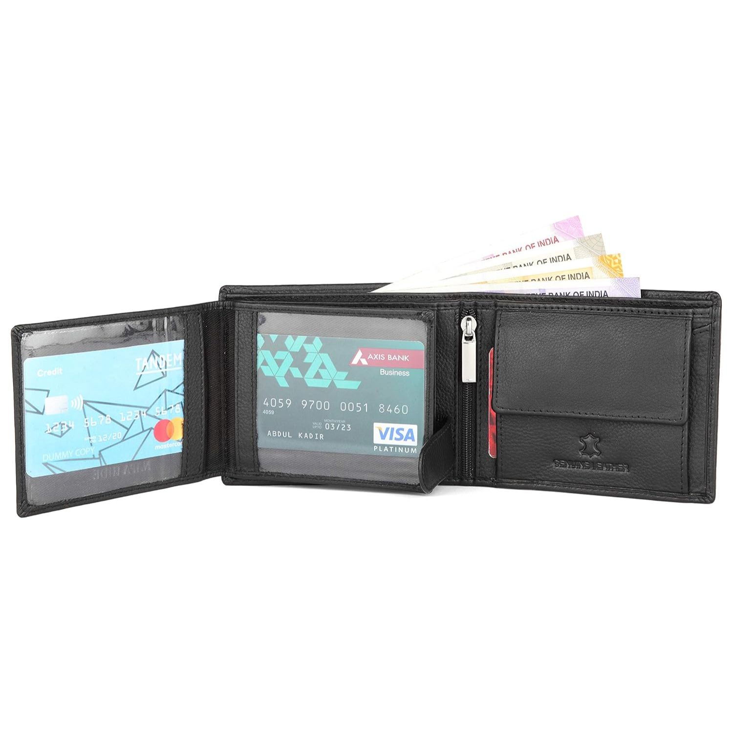 Черный кожаный кошелек для мужчин — фото 4