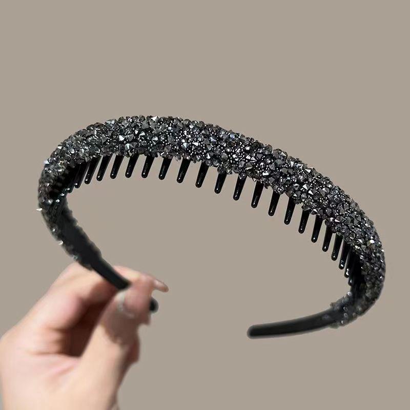 Full Diamond Headband with Toothed Anti-slip Hairband Fashion Women's Hair Accessory