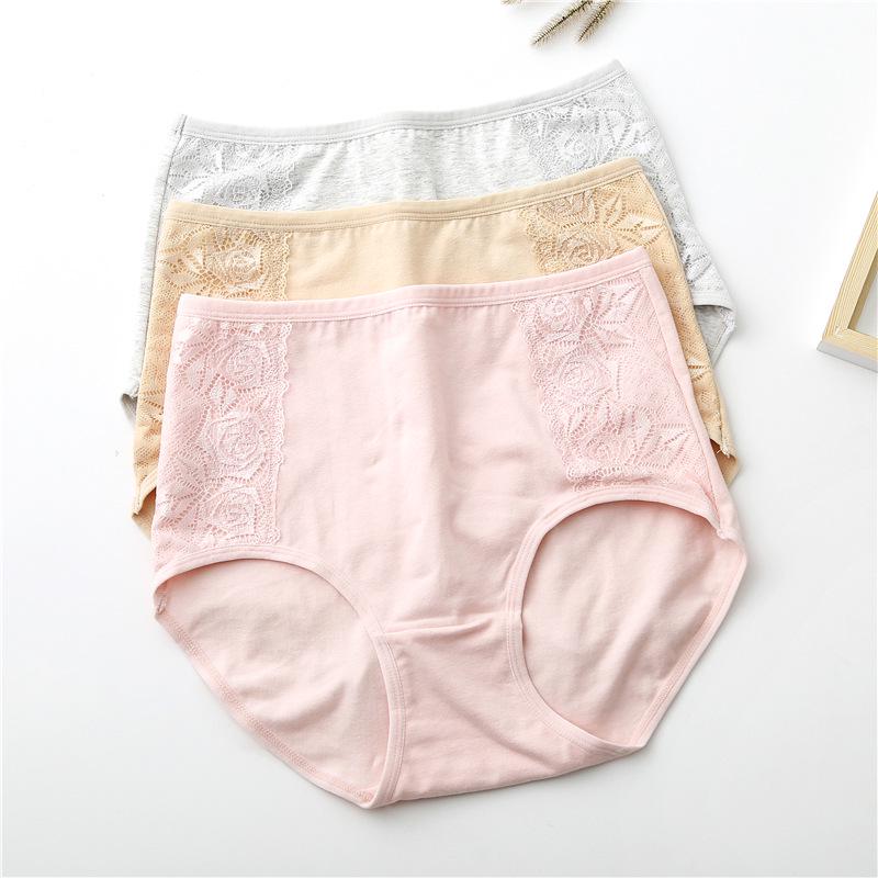 Plus Size High Waist Cotton Underwear - Breathable, Comfortable Briefs