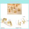 Gold Geometric Hoop Earrings With Diamond Accent For Women Fashion Jewelry