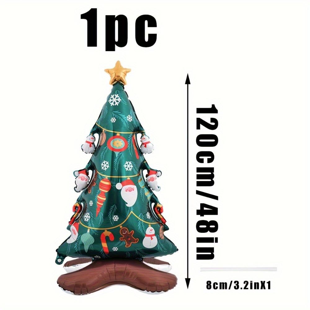 48 Inch Christmas Tree Foil Balloon, Santa Gingerbread Man Cane Pattern, Xmas Party Decor for Home, New Year Birthday Decoration