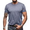 Men's Solid Color Retro Striped Short Sleeve Round Neck T-Shirt Men's Summer Casual Fashion T-Shirt