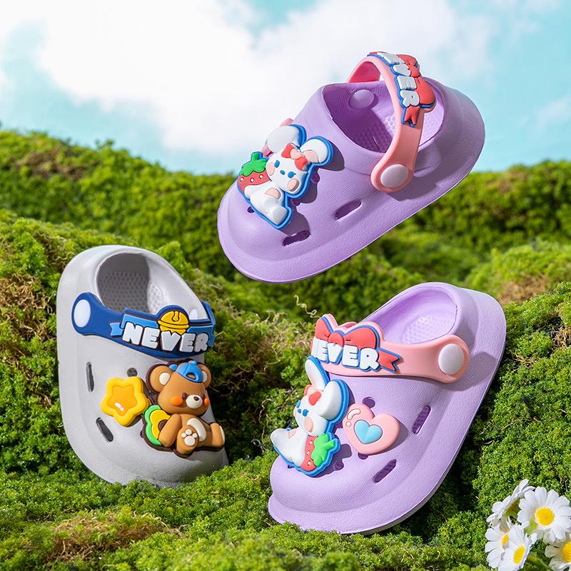 EVA Kids Cute Cartoon Non-slip Summer Sandals - Closed-toe for Boys & Girls