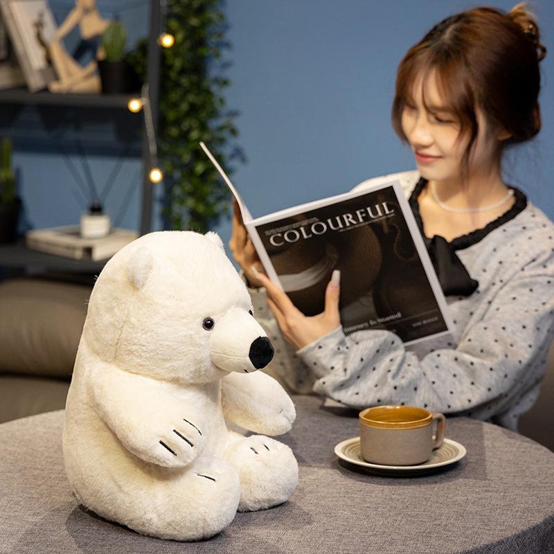 Cute Simulation Polar Bear Doll Plush Toy White Sitting Bear Polar Bear Doll Children'S Doll Doll