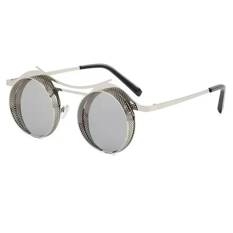 

Retro Punk Round Frame Women s Mesh Sunglasses UV400 Sunscreen Outdoor High-quality Multi-color Luxury
