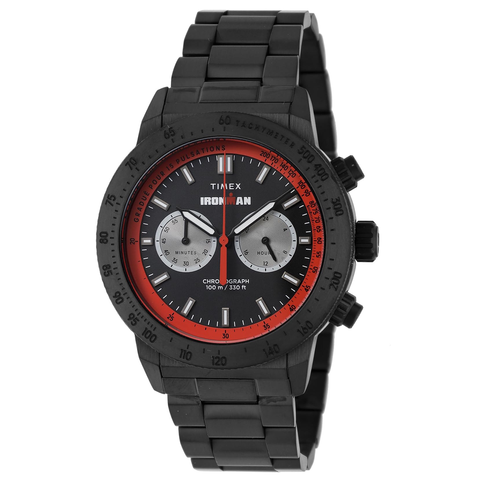 

Унисекс наручные часы Timex Ironman TW2Y02000 Кварцевые 100 м Водонепроницаемые Минеральное стекло Черный циферблат Нержавеющая сталь [TIMEX] [Б/У] чёрный