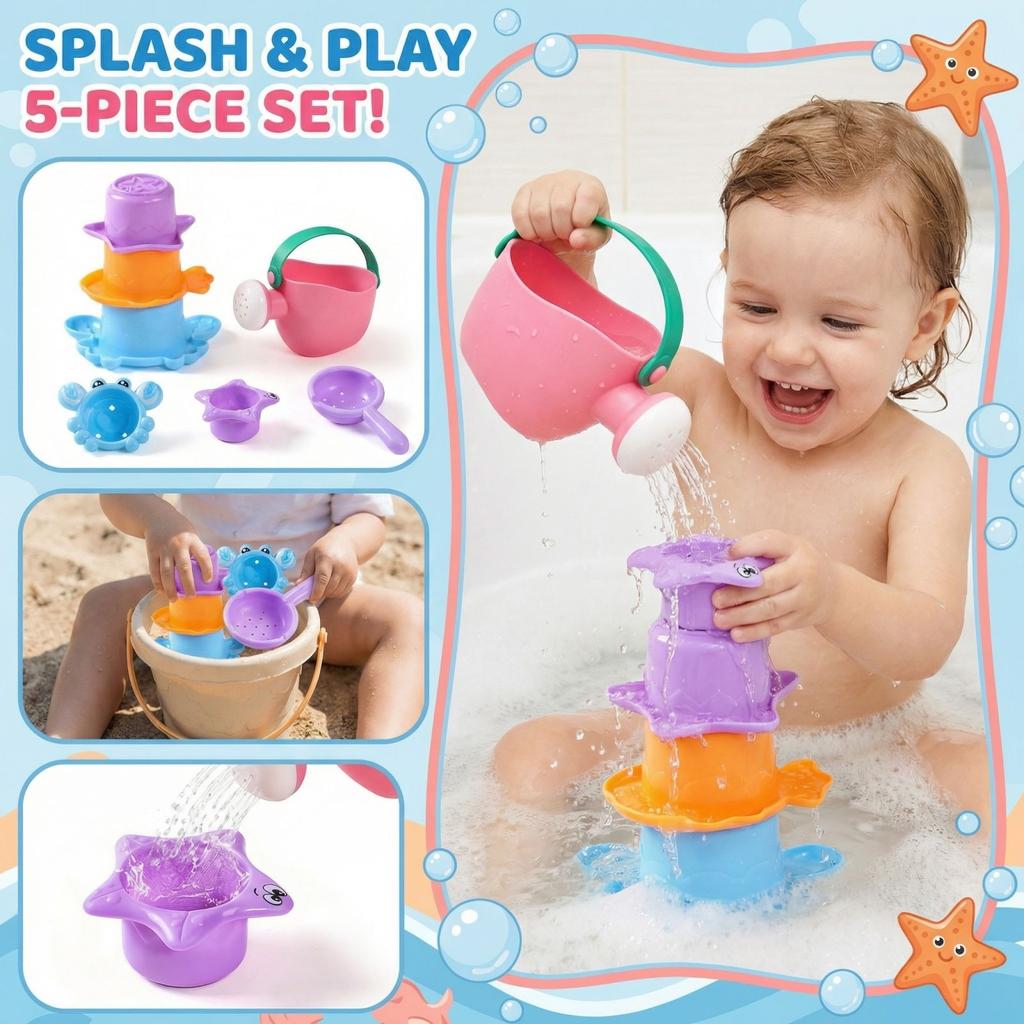 Bath Toys, Mold-resistant, Suitable For Bathtubs, Beaches, Swimming Pools, And Other Water Toys.