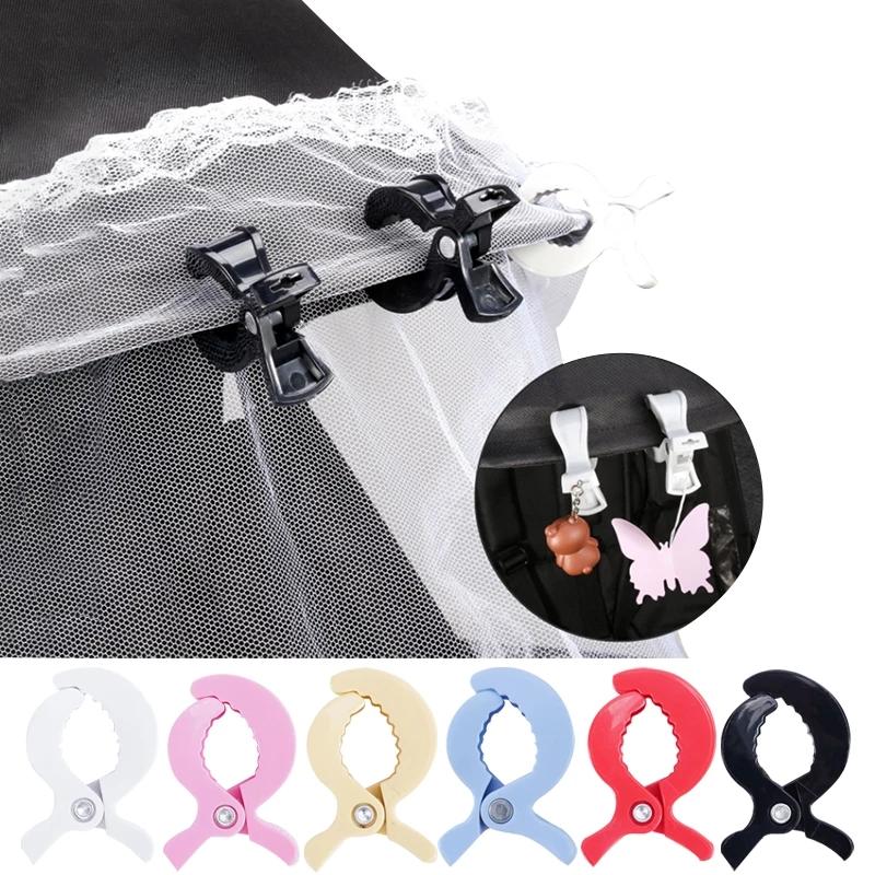 2 Pezzi Accessori Colorati per Seggiolino Auto per Bambini Clip Giocattolo in Plastica per Passeggino Molletta per Carrozzina/Passeggino per Agganciare Coperta Zanzariera Clip