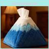 Modern Minimalist Sunlit Mountain Tissue Box With Embossed Print For Home Decor And Gift