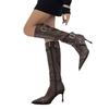 Pointed high-heeled boots women's autumn and winter 2025 new European and American knee-length boots thin-heeled high-heeled knight boots