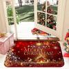 Christmas Holiday Floor Rug Merry Christmas Slogan Snowflakes Stars Nativity Scene Festive Pattern Decor Area Rug for Ornament