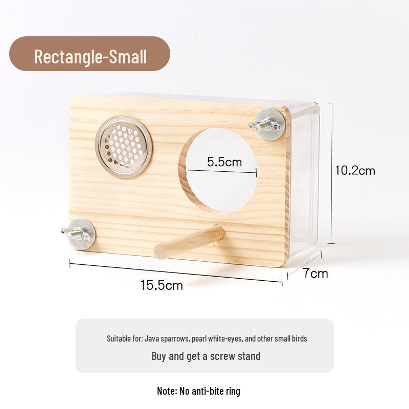 Jessie Transparent Birdhouse Budgie Lovebird Nest Cage Inside/Outside Breeding Box Supplies