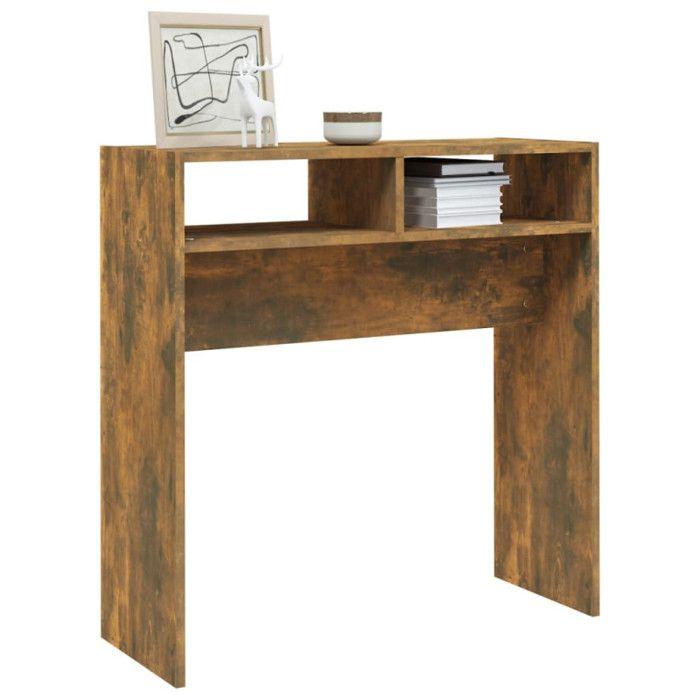 VidaXL Table console Chêne fumé 78x30x80 cm Bois d'ingénierie 815936