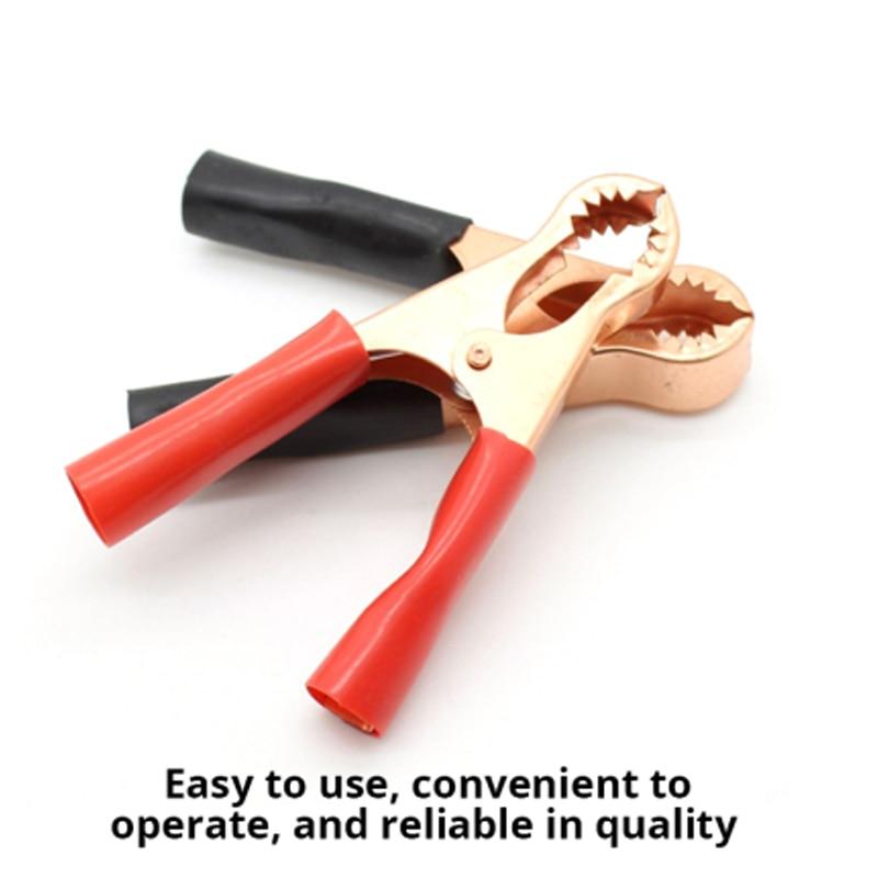 

2 шт. 50A зубчастий малий великий крокодиловий затискач для акумулятора затискач для заряджання високої потужності інвертор 75mm copper black red