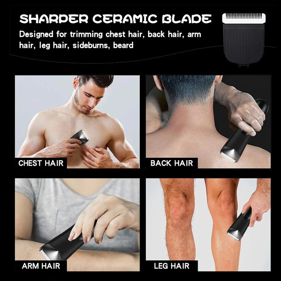 HOMEFISH Men'S Groin Body Hair Trimmer, Electric Ball Trimmer Ceramic Blade Head, Wet And Dry Shaver