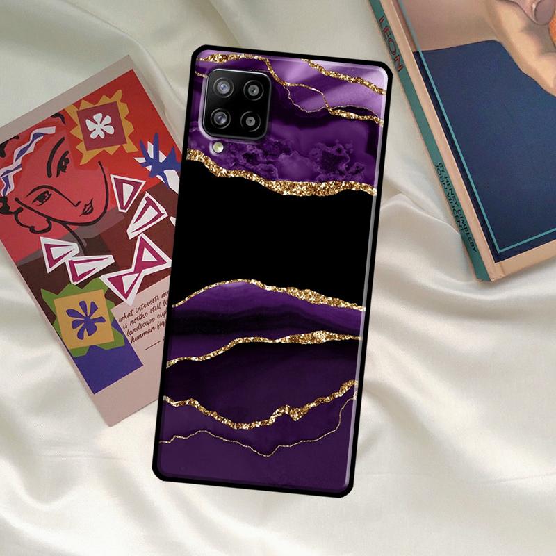 Türkisblau Gold Achat Marmor Hülle Für Samsung Galaxy A33 A13 A36 A56 A23 A52 A32 A12 A54 A34 A14 A16 A26 A53 A15 A35 A55