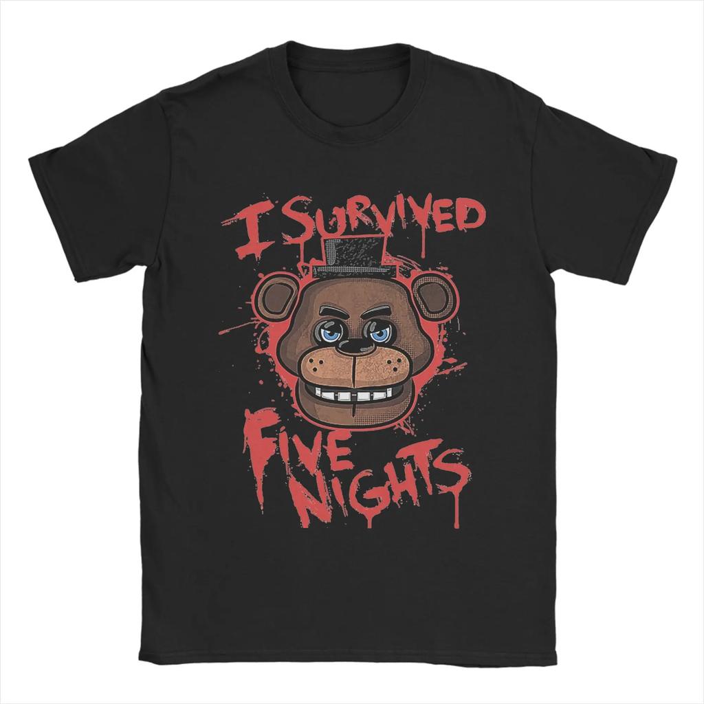 The 2026 New Men's T-shirt FNAF Features A Vintage 100% Pure Cotton Short-sleeved T-shirt with A Crew Collar Top From Freddy