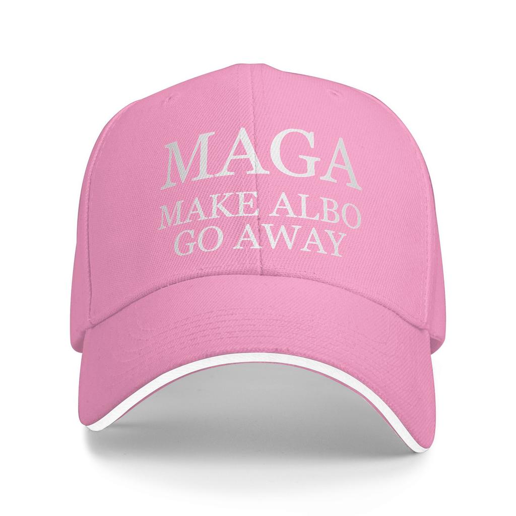 MAGA Make Albo Go Away  Outfit Unisex Women Baseball Caps  Trucker Hat Retro Outdoor Headwear Adjustable Fit Snapback Cap