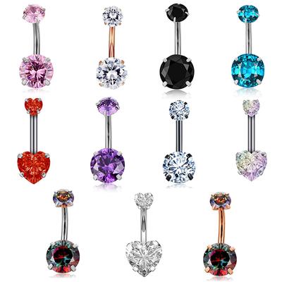 Anello per ombelico a cuore Anello per piercing all'ombelico Anello per piercing all'ombelico in acciaio inossidabile