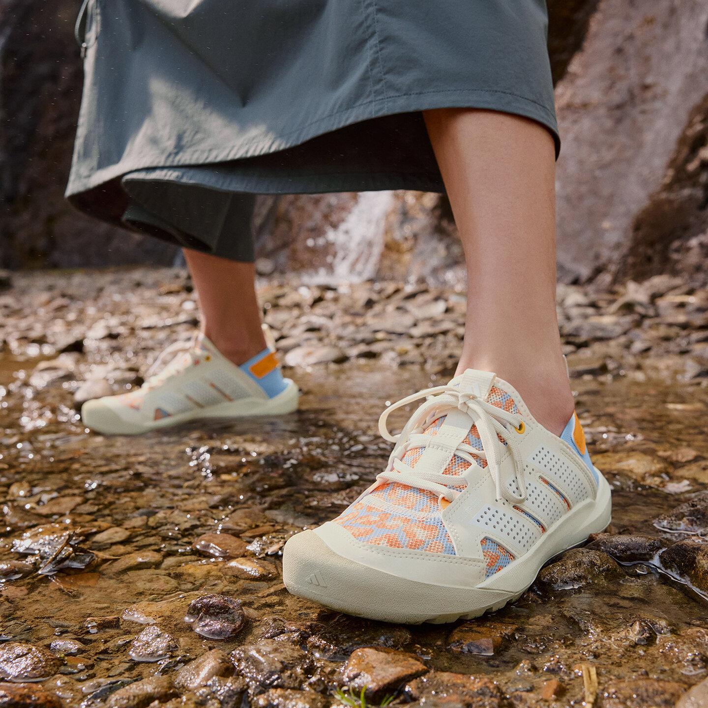 Adidas DAROGA 25 Fabric Comfortable Hiking Shoes Unisex Jade White 40