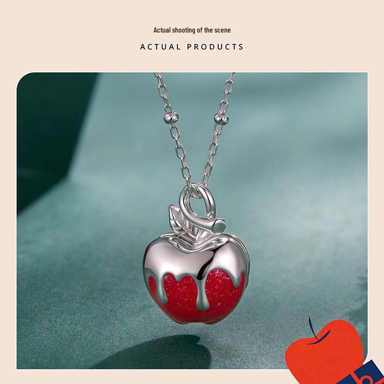 Yinziyun S925 Sterling Silver Christmas Apple Necklace with Openable Pendant - A Unique Clavicle Chain Gift