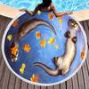 Seeotter Rundes Strandtuch mit Quasten Mikrofaser Saugfähig Schnelltrocknend Sandfrei Picknickdecke Meditationsmatte Schwimmbadhandtuch