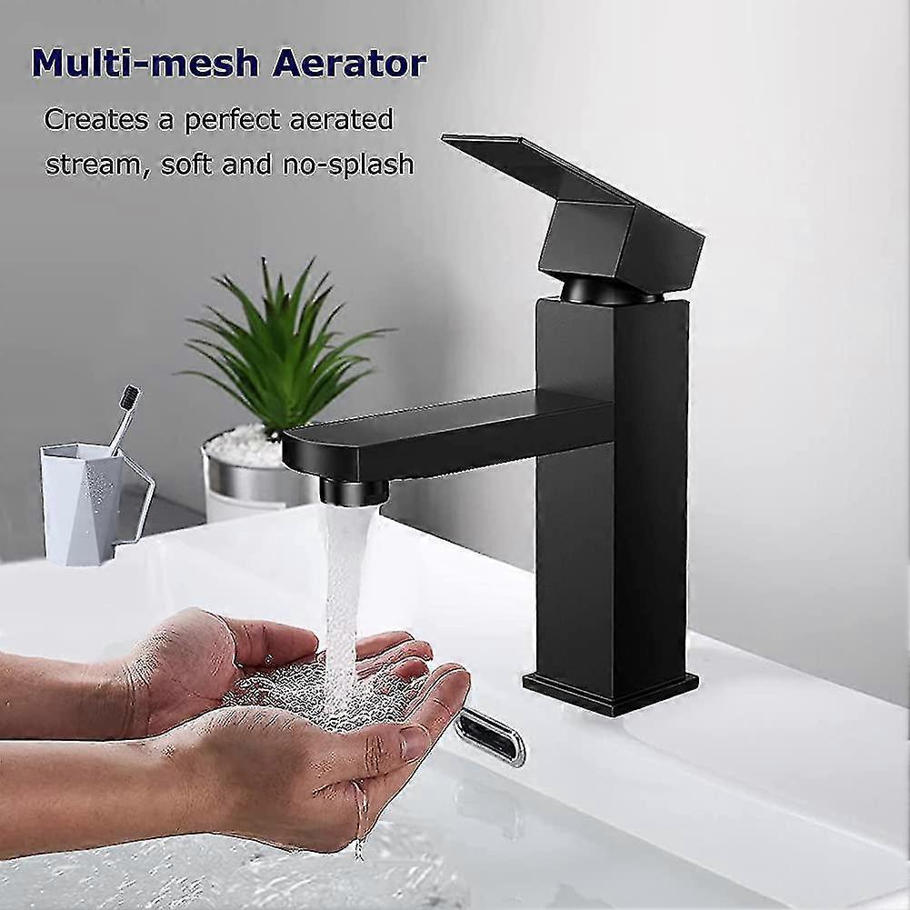 Black Bathroom Faucet Single Handle, Single Hole Bathroom Sink Faucet, Rv
