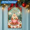 D FLAT pc Metal Sign Christmas Santa Sleigh Reindeer Snowy Night D Metal Art