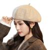 Versatile Embroidered Beret for Women In Autumn and Winter Outdoor Casual Painter Hat Big Head Circumference Showing Face Small Octagonal Hat