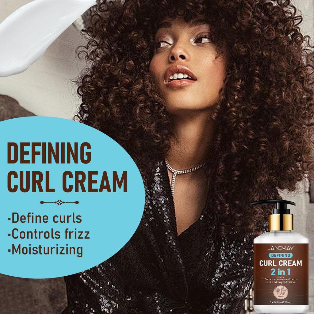 Defining Curl Cream-Define Curls, Controls Frizz, Moisturizing For Hair-Enhance Waves And Curls Hair, 250ml