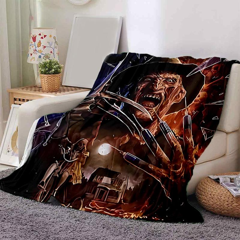 1pc Halloween Horror Freddy Krueger Print Blanket Home Decor, Couch Throw, Outdoor Blanket .W040