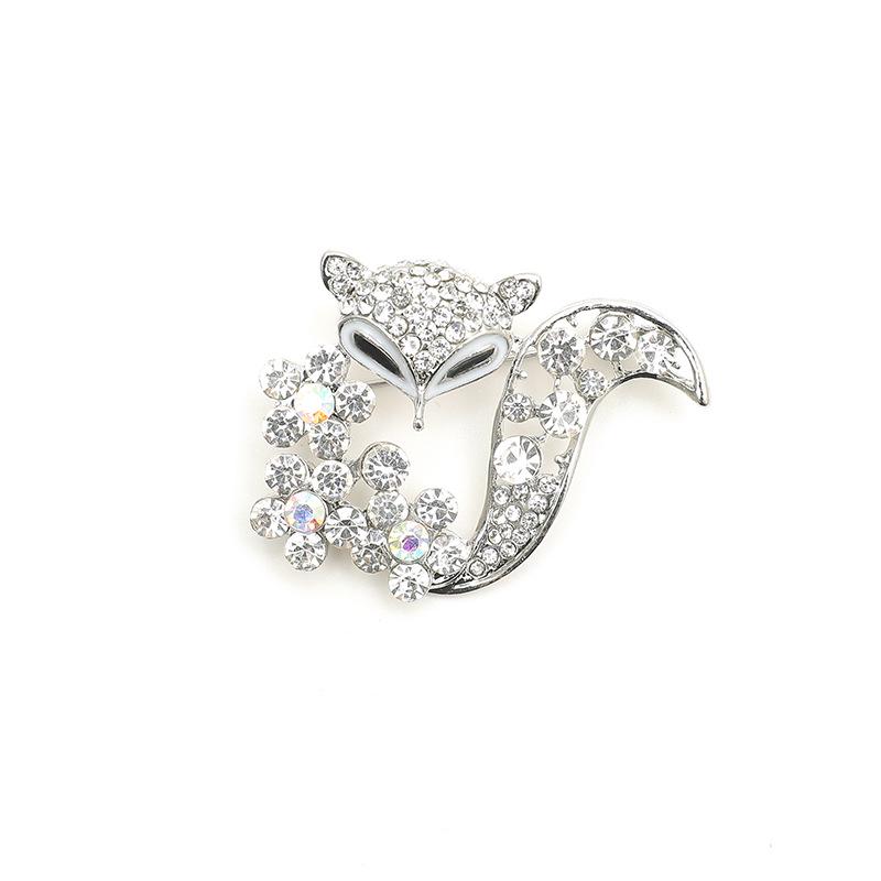 Fashion Crystal Rhinestone Fox Brooch