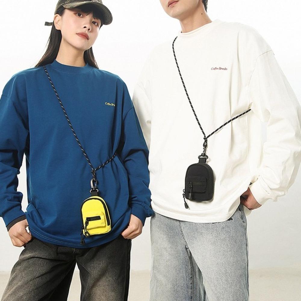 Multifunction Hanging Neck Coin Purse Nylon Lipstick Earphone Bag Lanyard Shoulder Bag  Sports