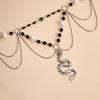 Cross-Border Jewelry, Retro Winding Twisted Dragon Pendant Metal Sweater Chain Niche 2024 New Year'S Necklace Women