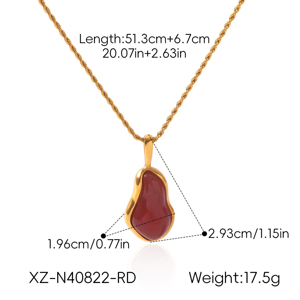 

Stainless Steel Waterproof Elegance Baroque Simulated Pearls Pendant Necklace Geometric Fashion Jewelry For Women